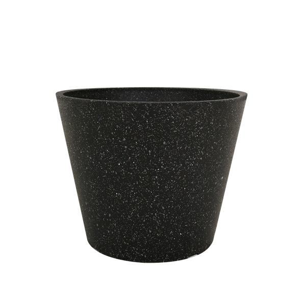 Charcoal Sandstone Round Flower Planter