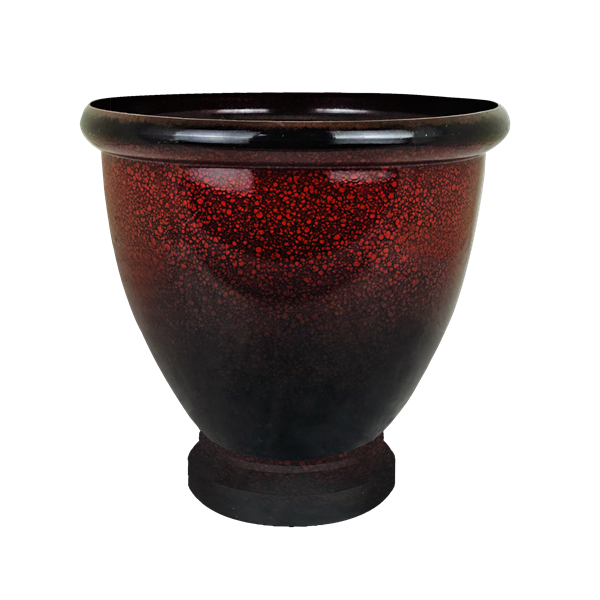 Cherry Red Glazed Urn Planter