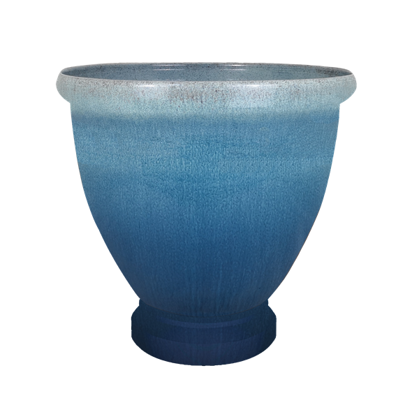 Ocean Blue Glazed Urn Planter