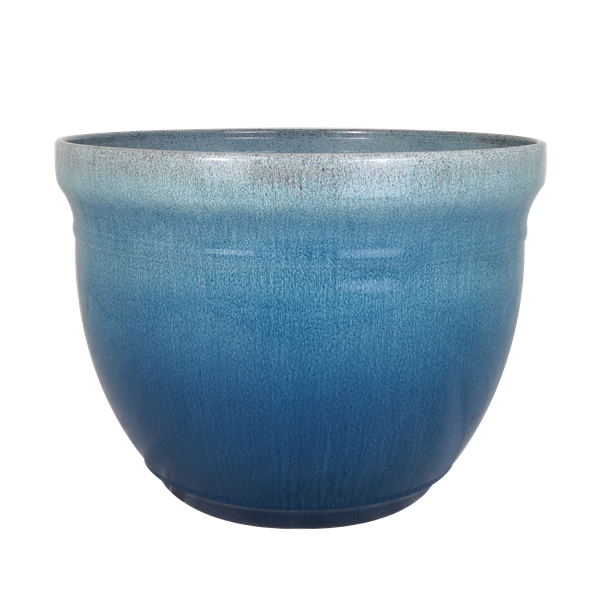 PP Ocean Blue Glazed Madison Planter