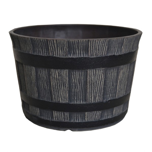 Charcoal Sandstone Wine Barrel Planter