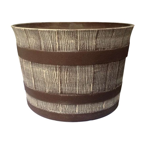 Charcoal Sandstone Wine Barrel Planter