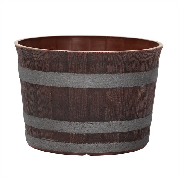 Charcoal Sandstone Wine Barrel Planter