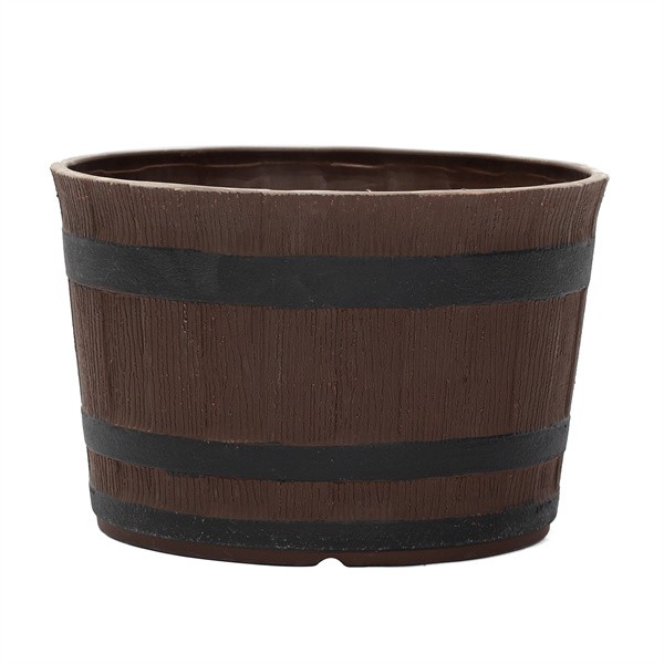 Charcoal Sandstone Wine Barrel Planter