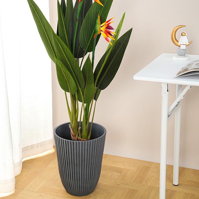 Cement Vertical Stripe Planter