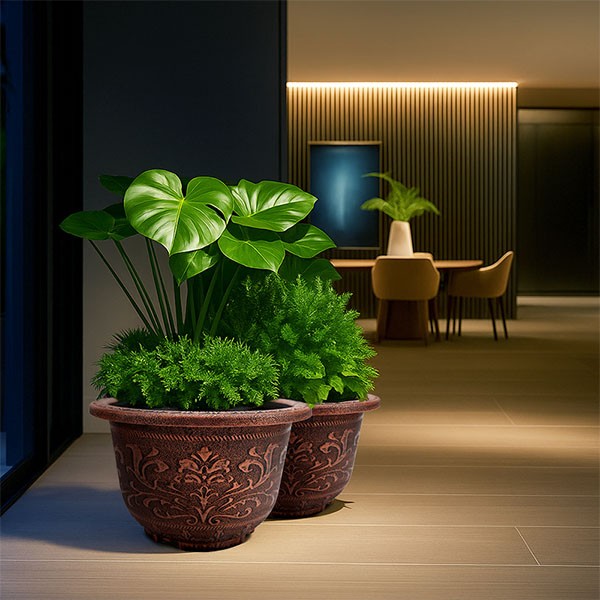 European Pattern Antique Brass Planter