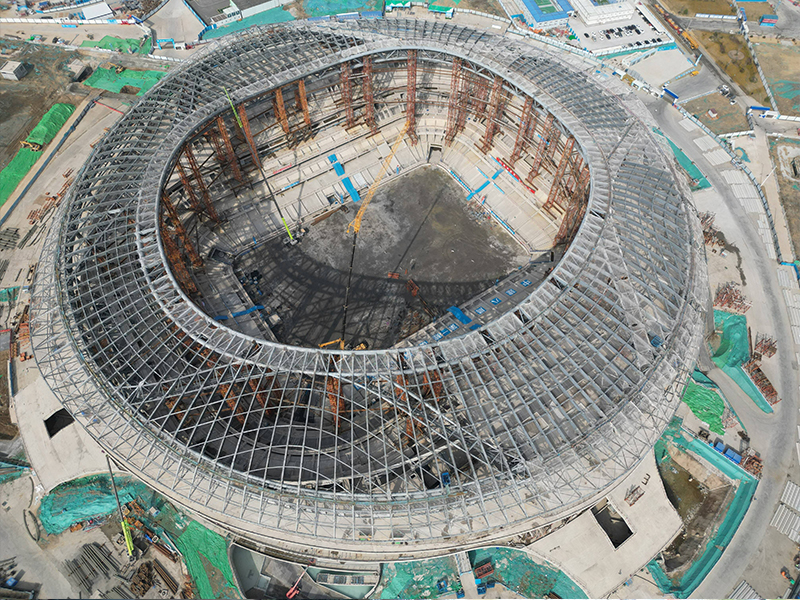 Large-span Cantilever Cable Membrane Ceiling System of Stadium