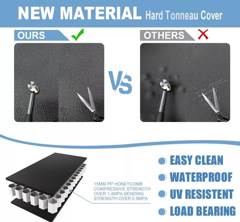 Custom Aluminum Retractable Tonneau Cover For Pickup Trucks