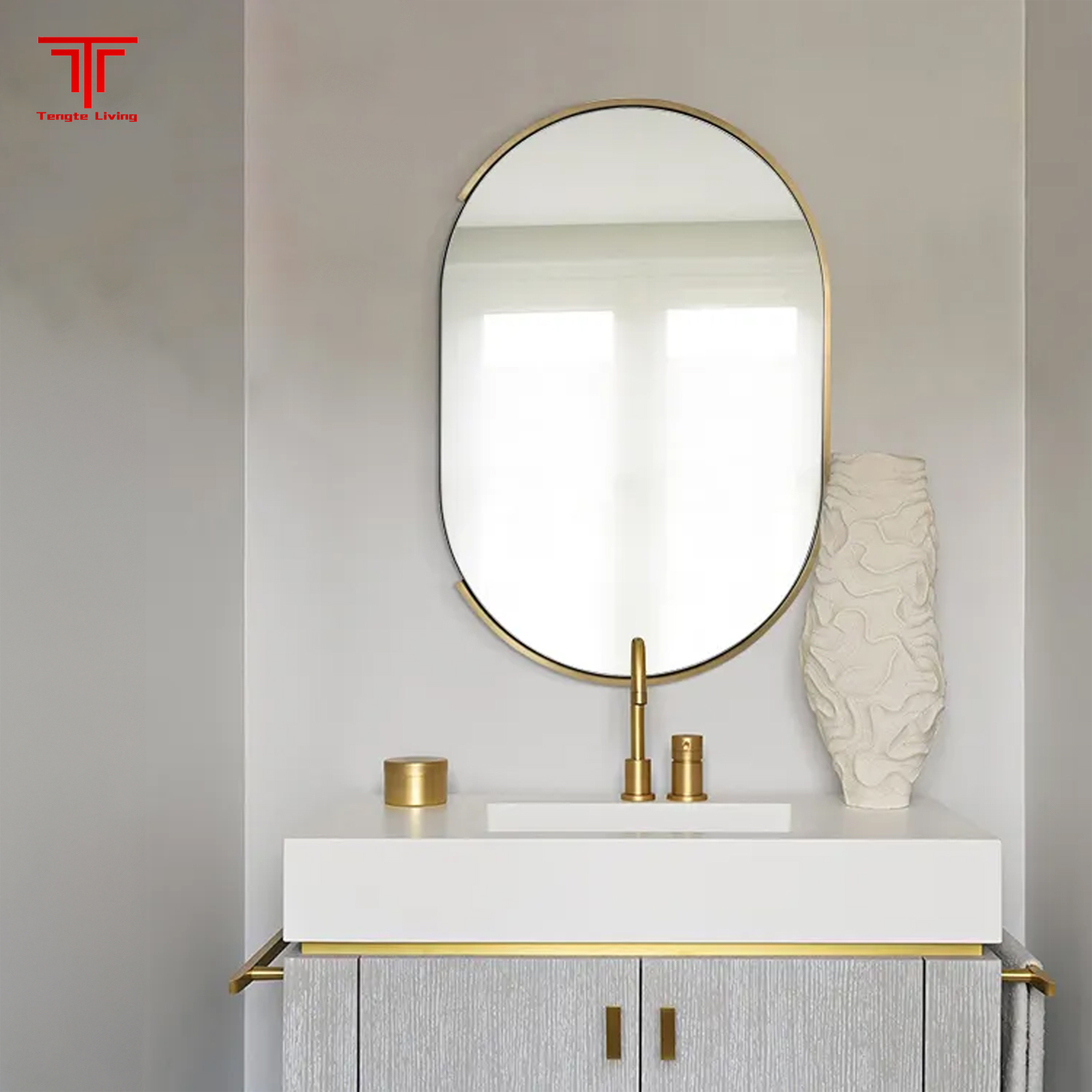 Oval Beveled Shatterproof Mirror