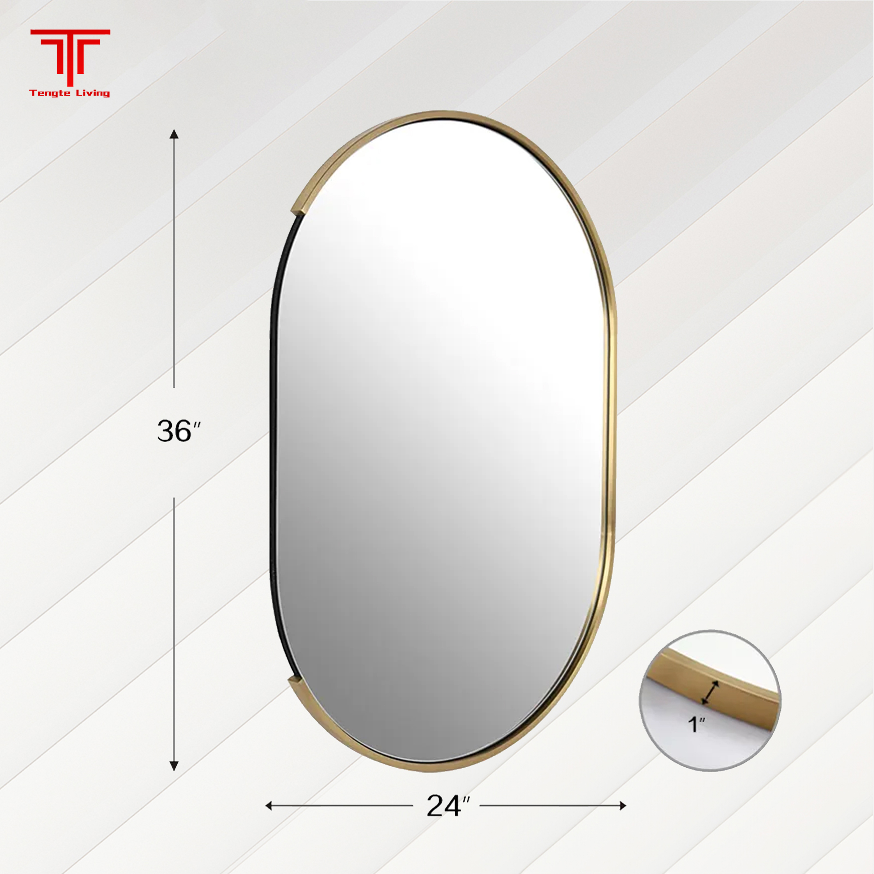 Oval Beveled Shatterproof Mirror