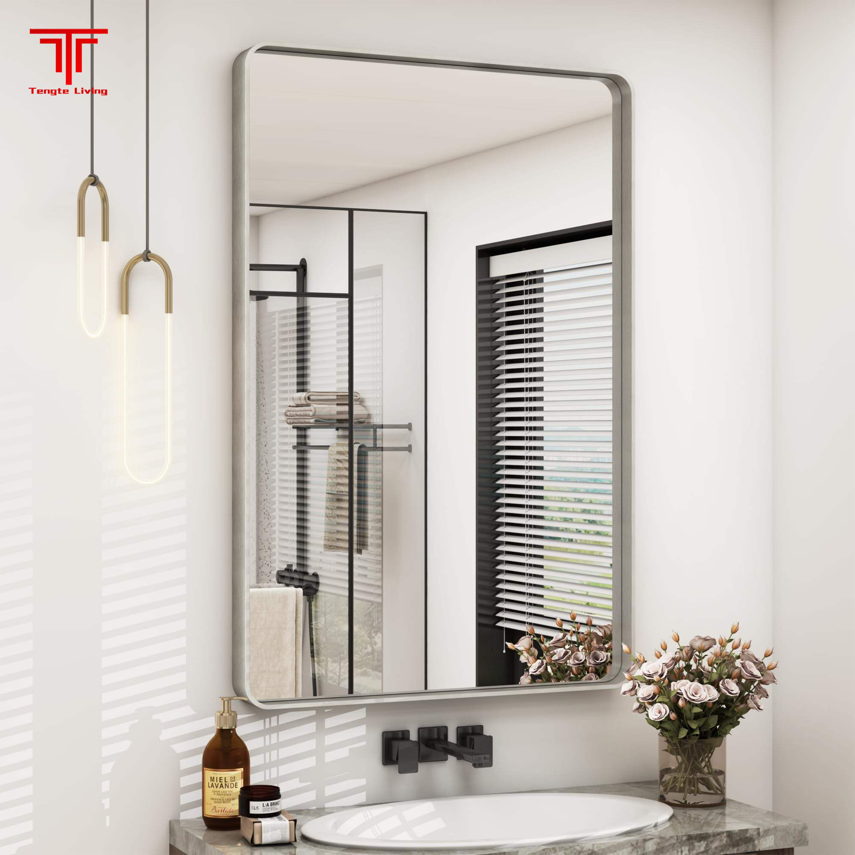 Gold Demister Bathroom Mirror