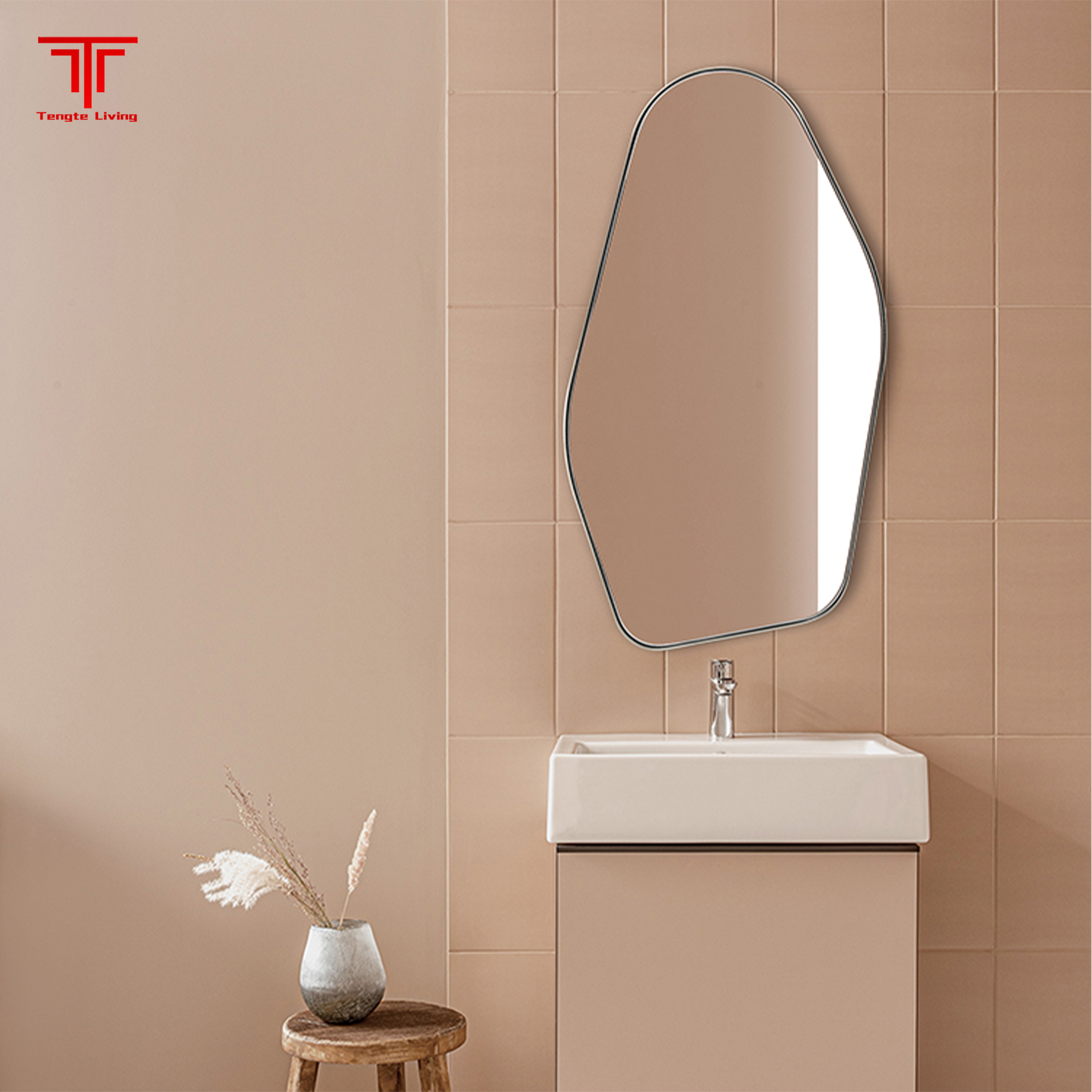 Matte Irregular Bathroom Mirror