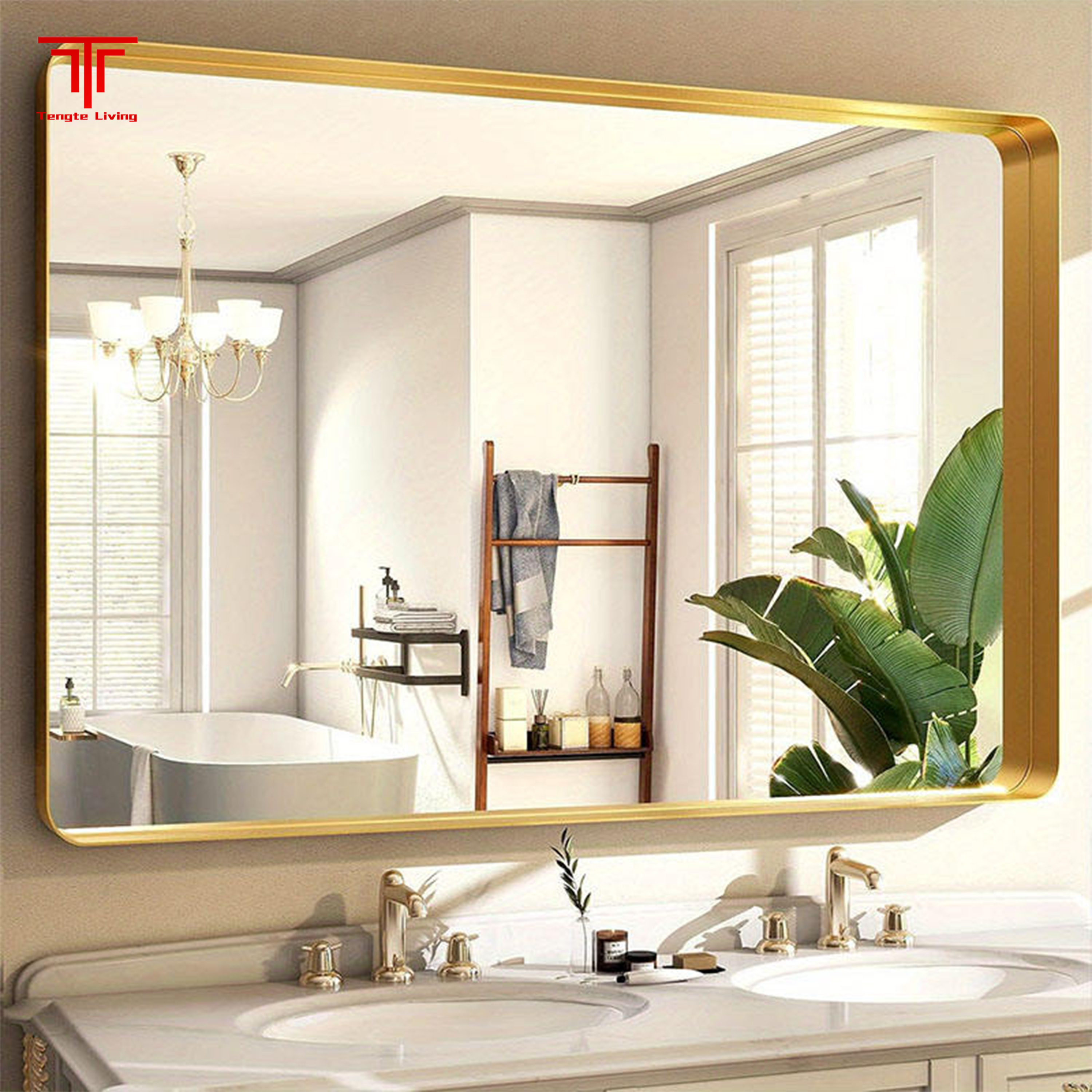 Rectangular Metal Bathroom Mirror