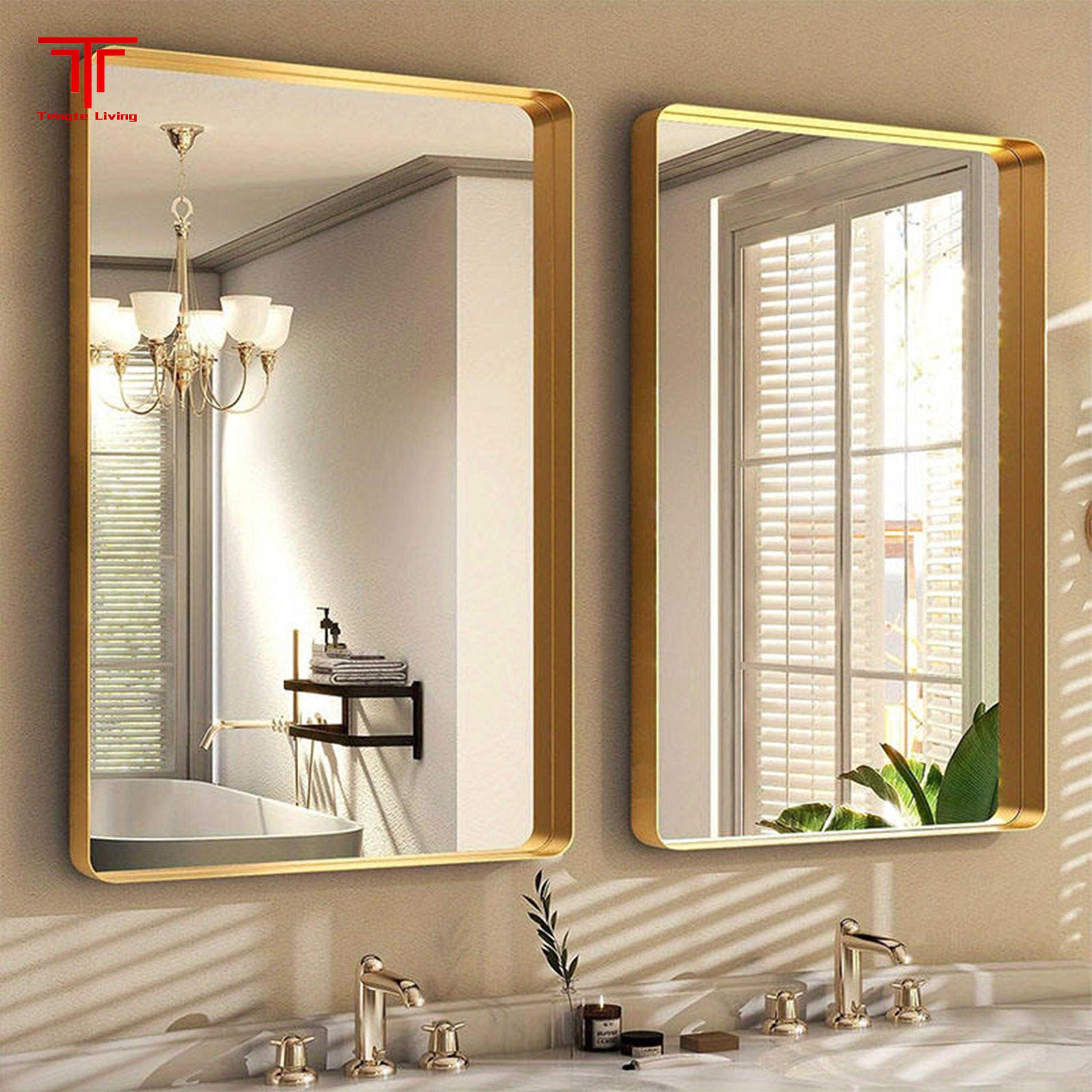 Rectangular Metal Bathroom Mirror