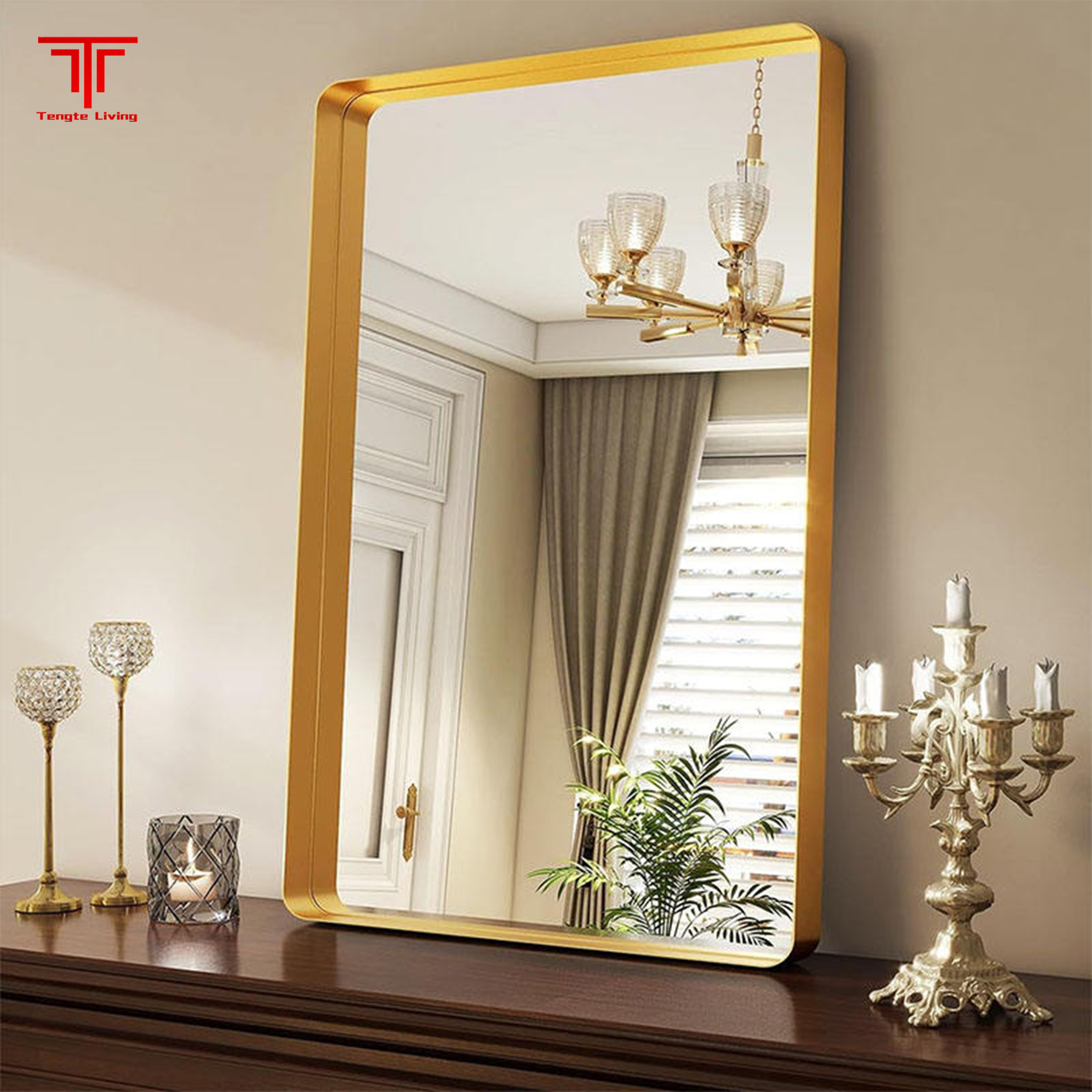 Rectangular Metal Bathroom Mirror