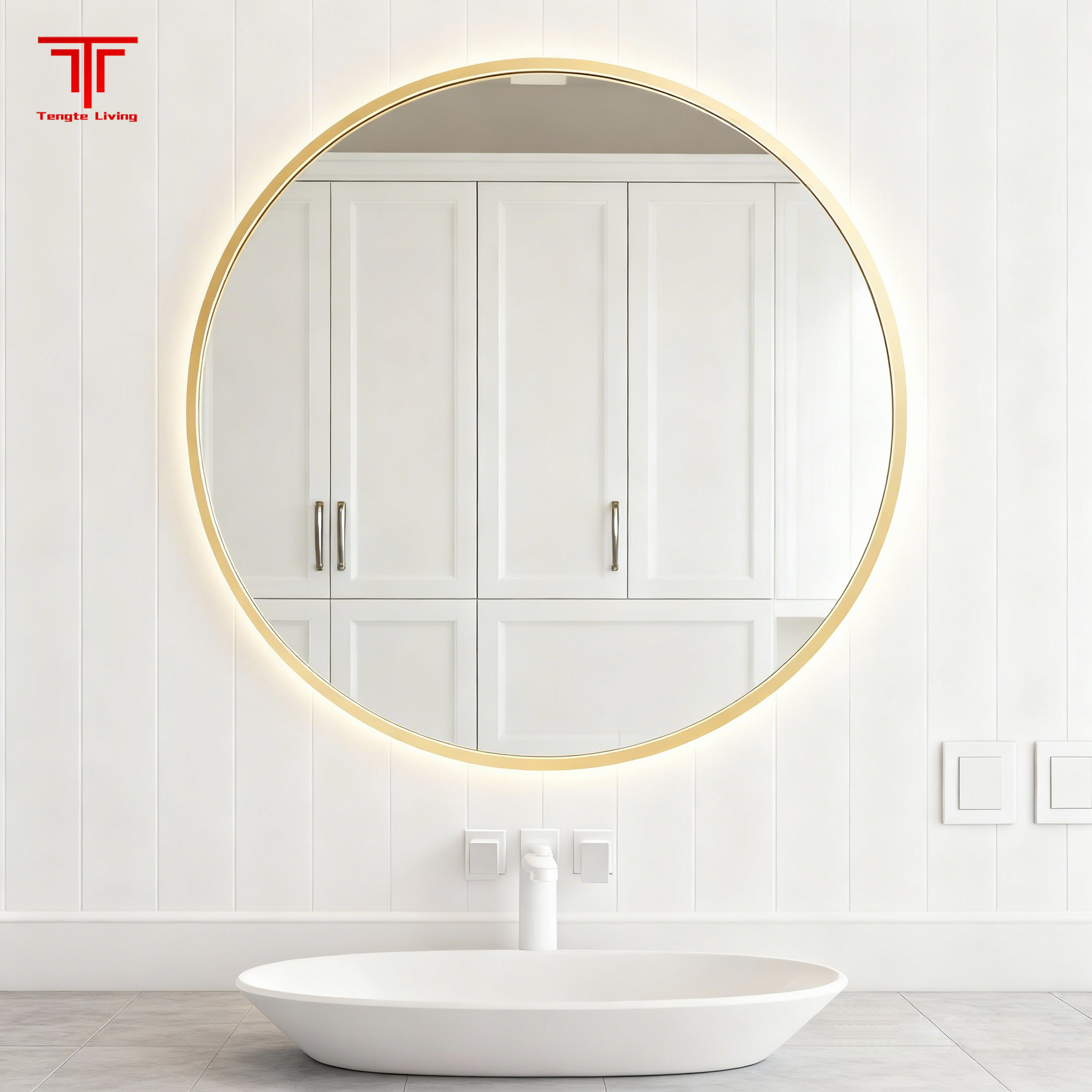 Circle Lighted Backlit Bathroom Mirror