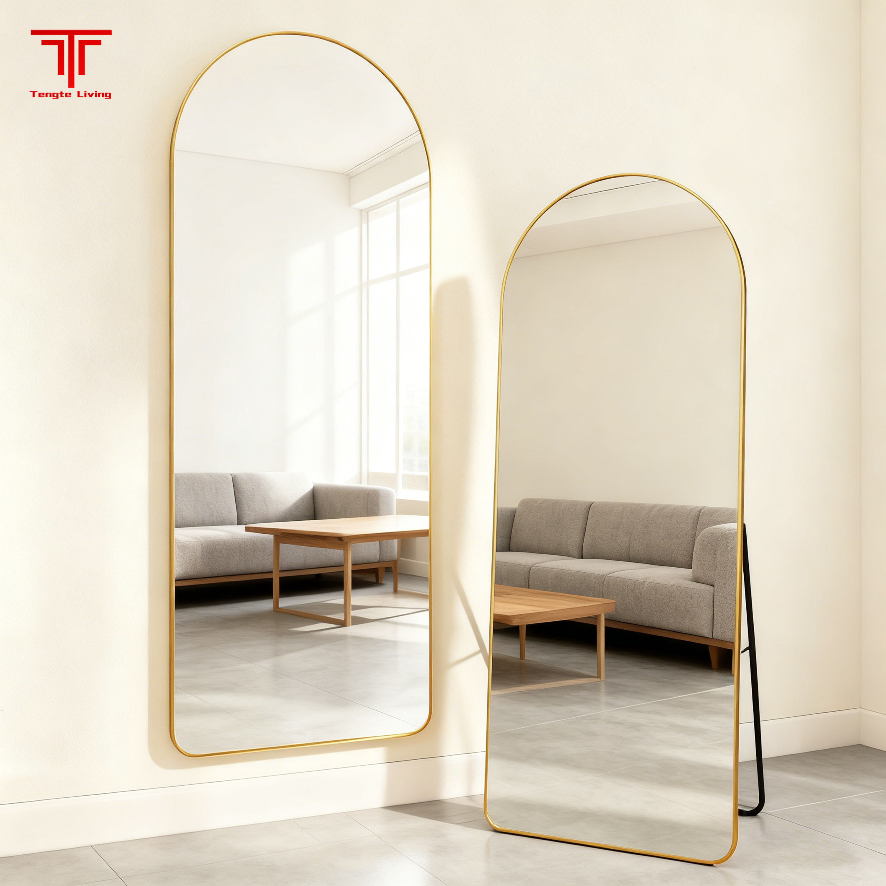 Gold Floor Standing Mirror