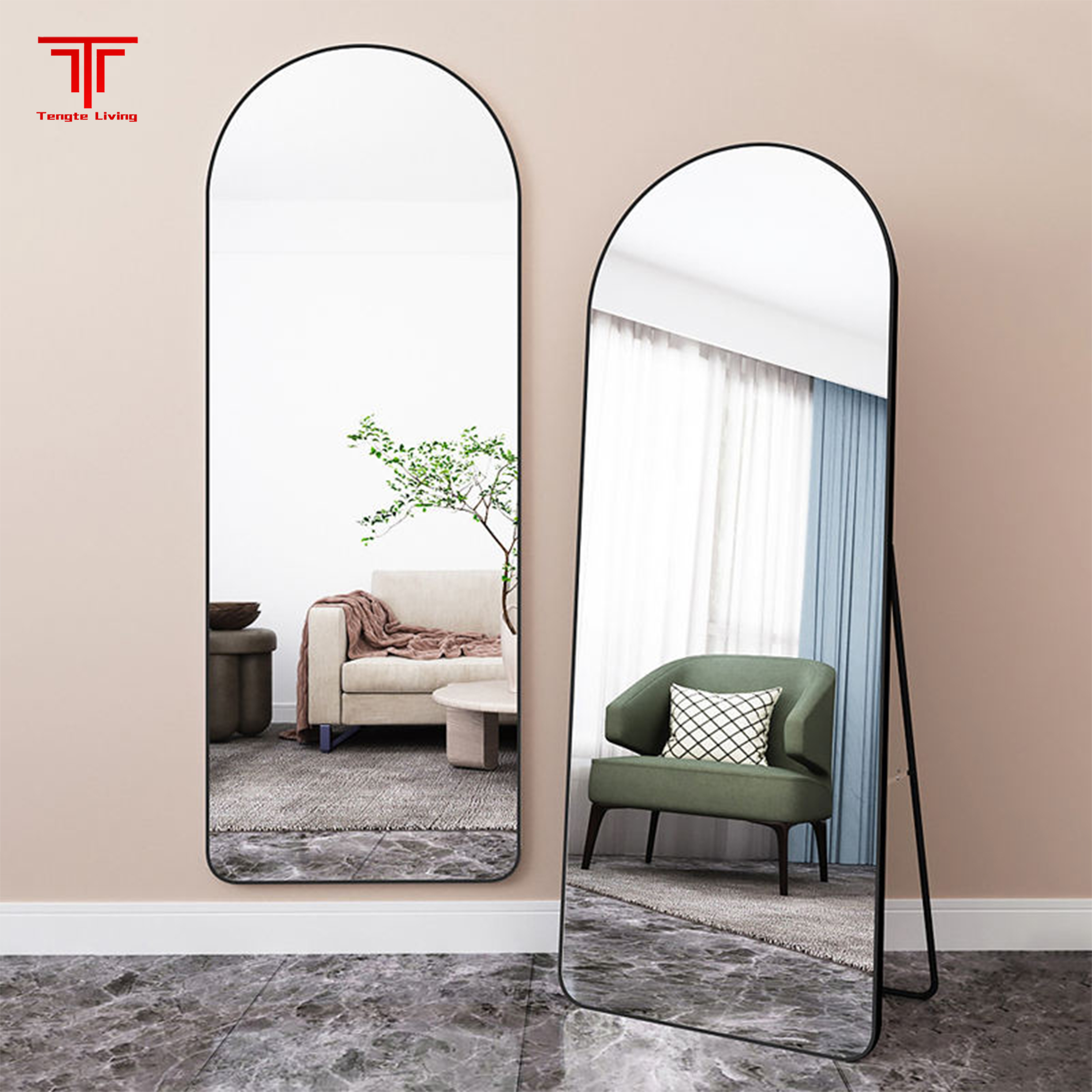 Gold Floor Standing Mirror