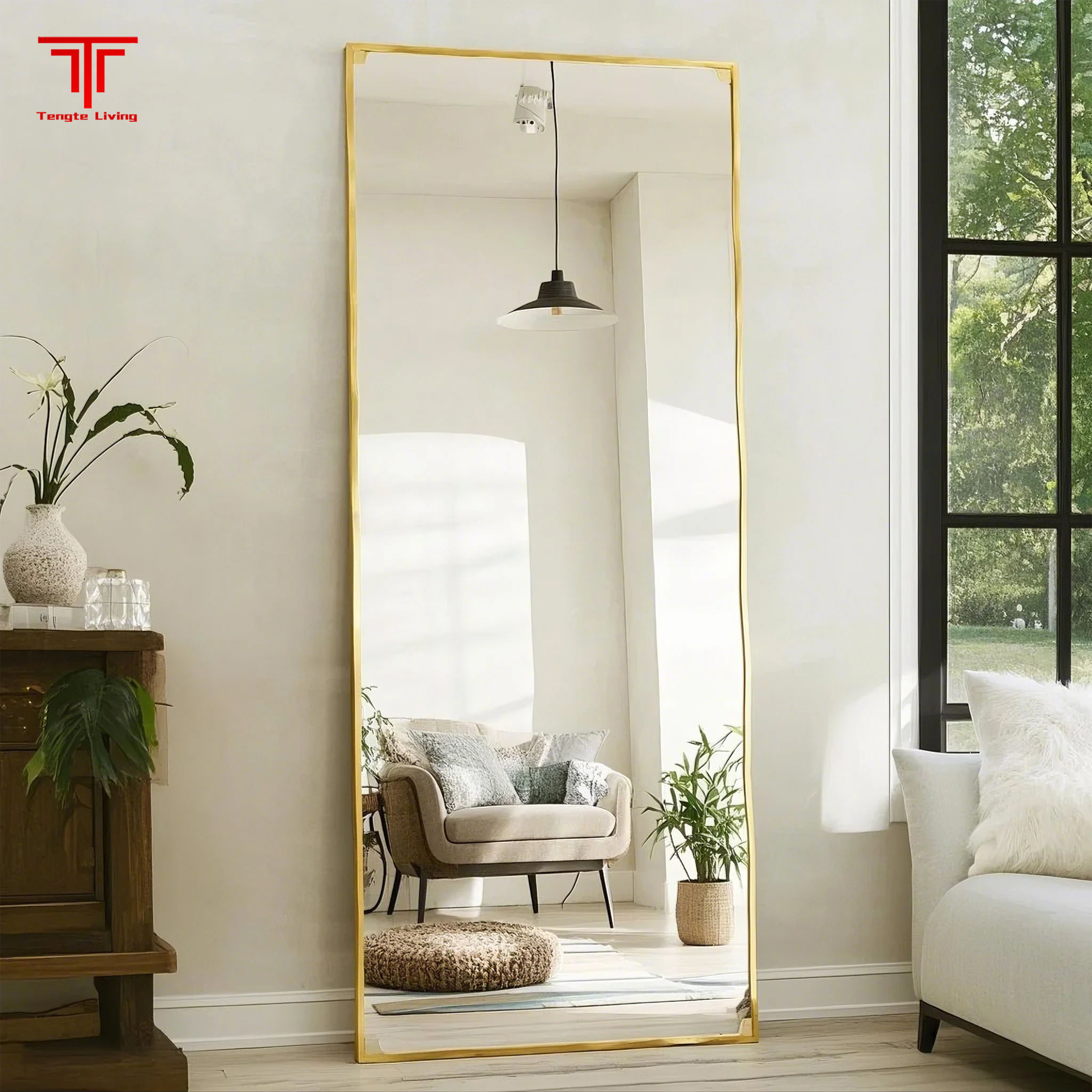 Framed Black Full Length Mirror