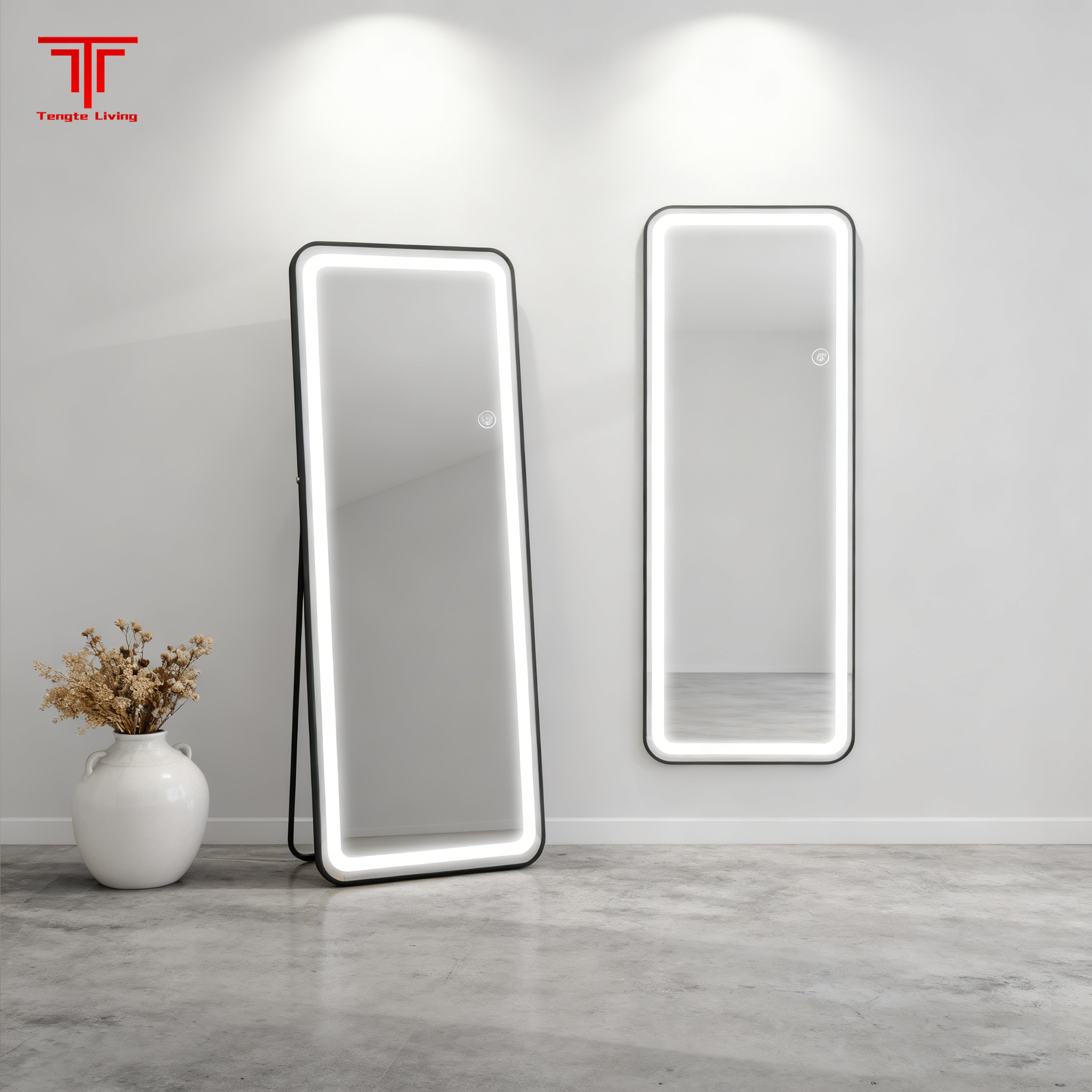 Gold Full Body Mirror With Lights