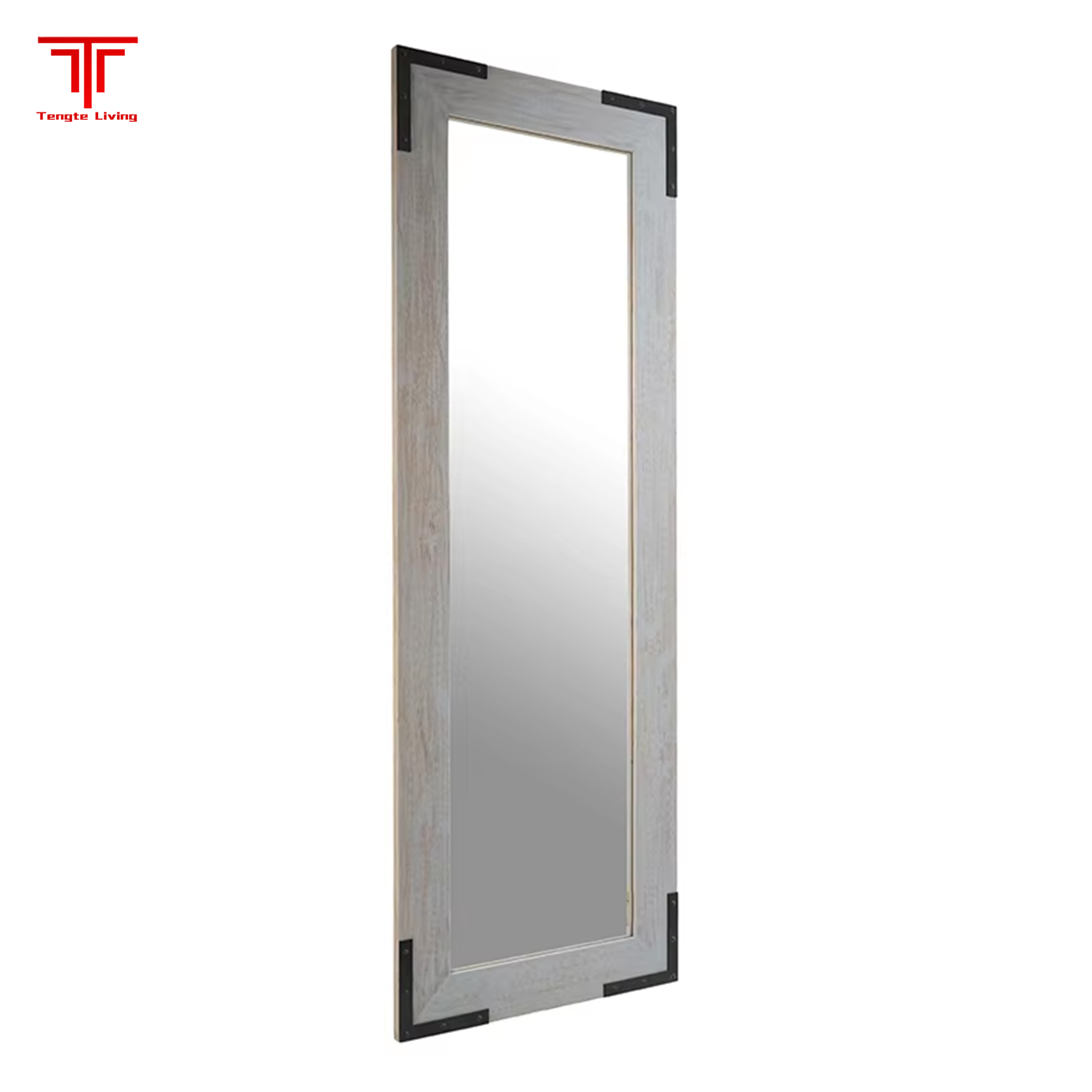 Black Rectangle Wooden Framed Mirror