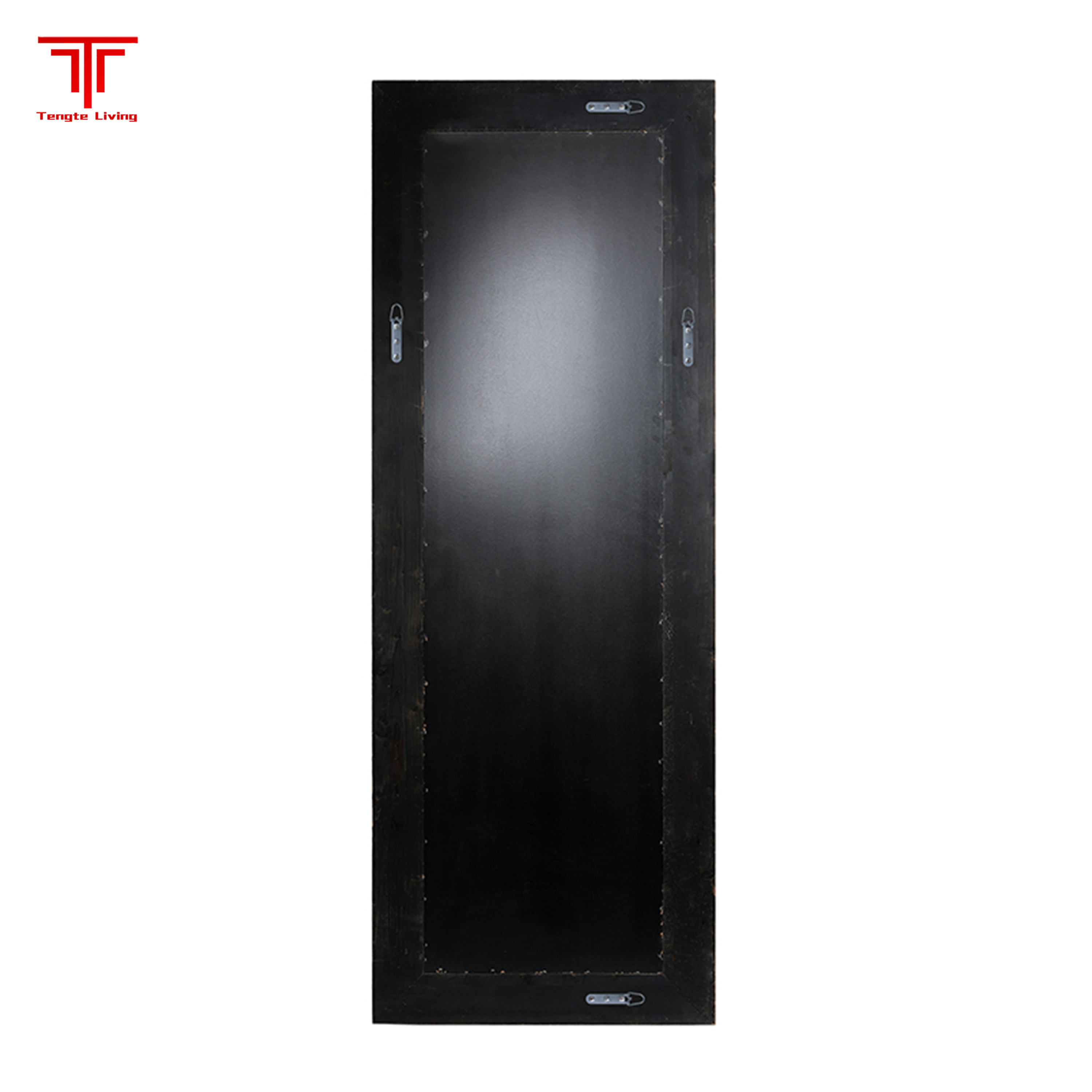 Black Rectangle Wooden Framed Mirror