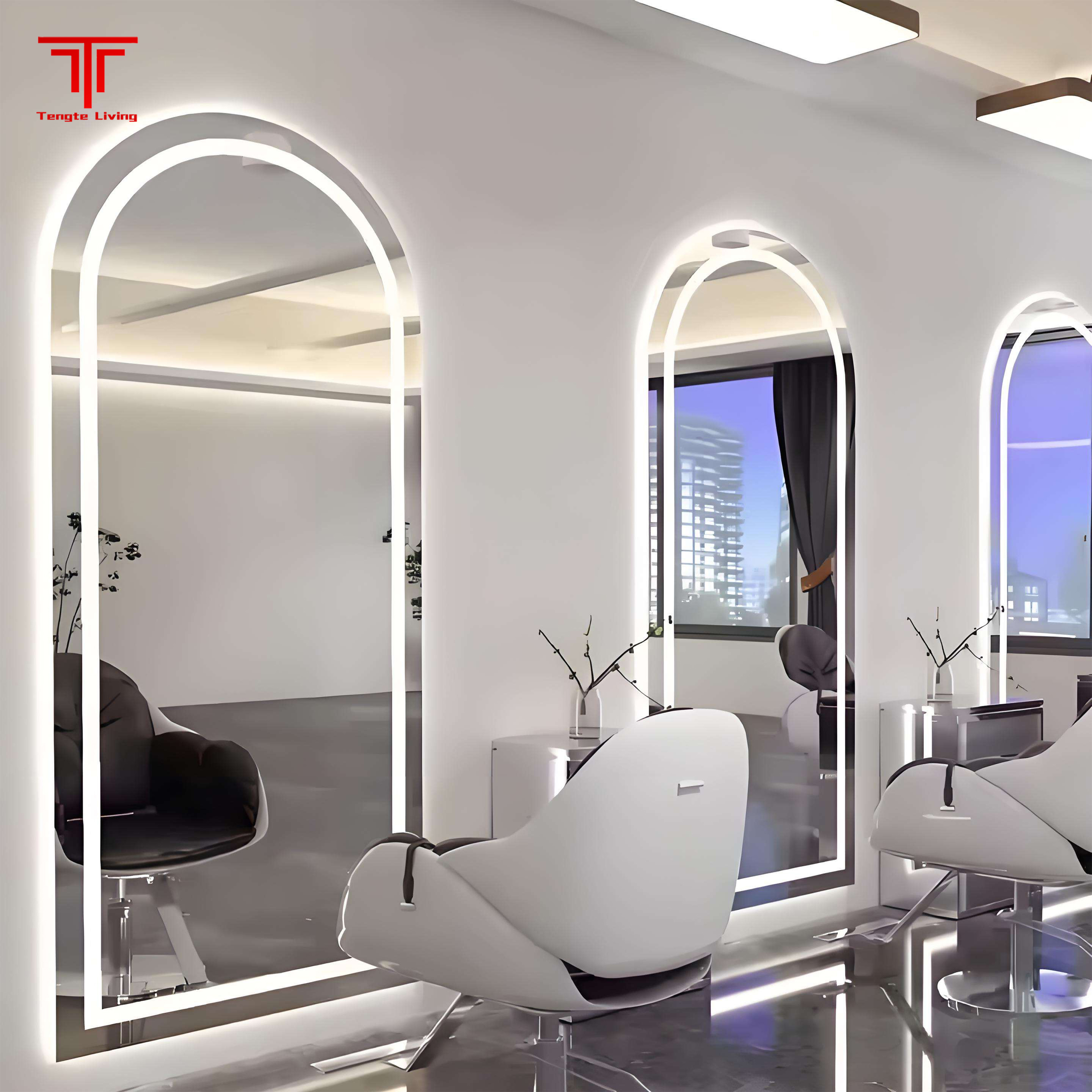 White Arched Bathroom Mirror