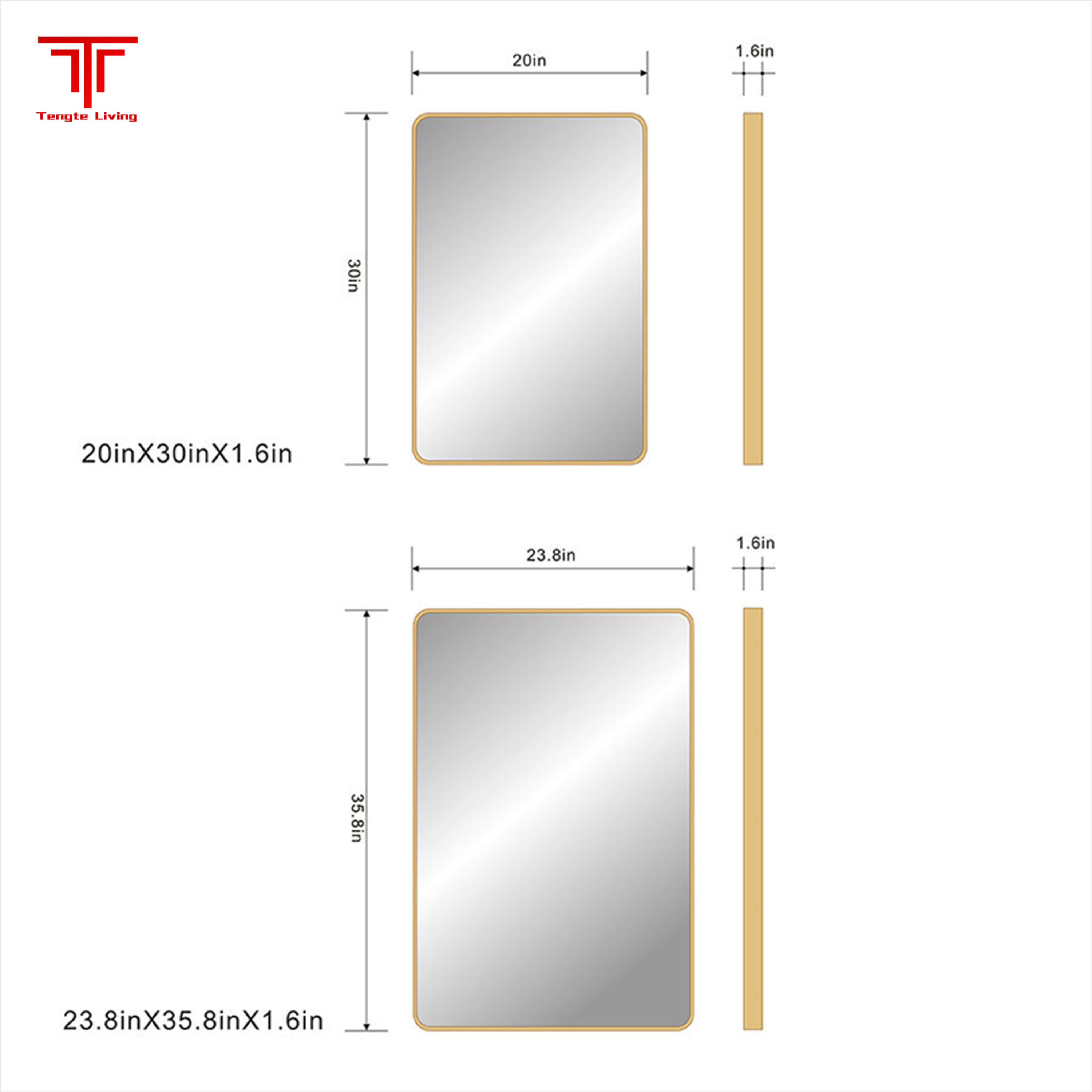 Metal Framed Wall Bathroom Mirrors