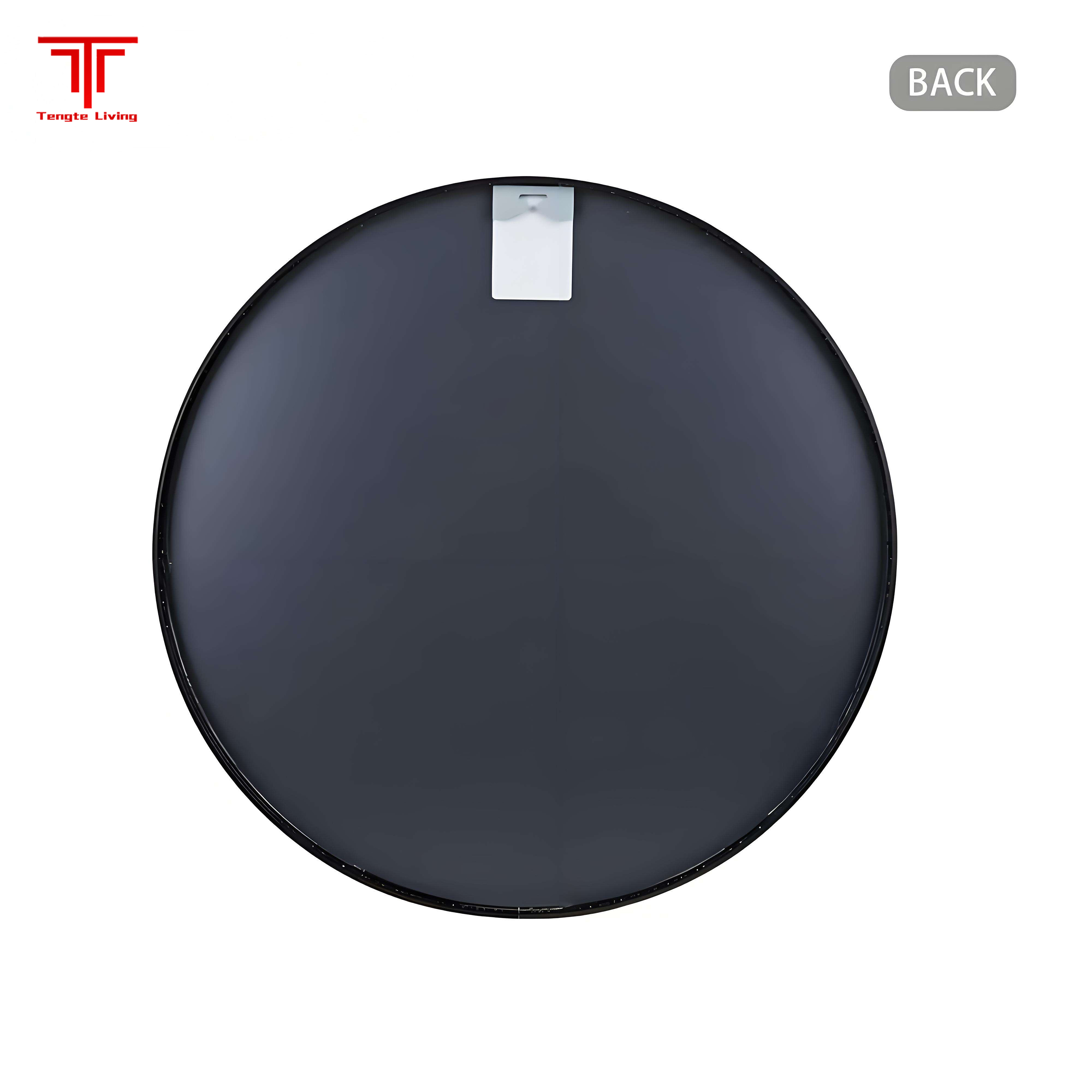 Large Round Black Frame Bathroom Mirror