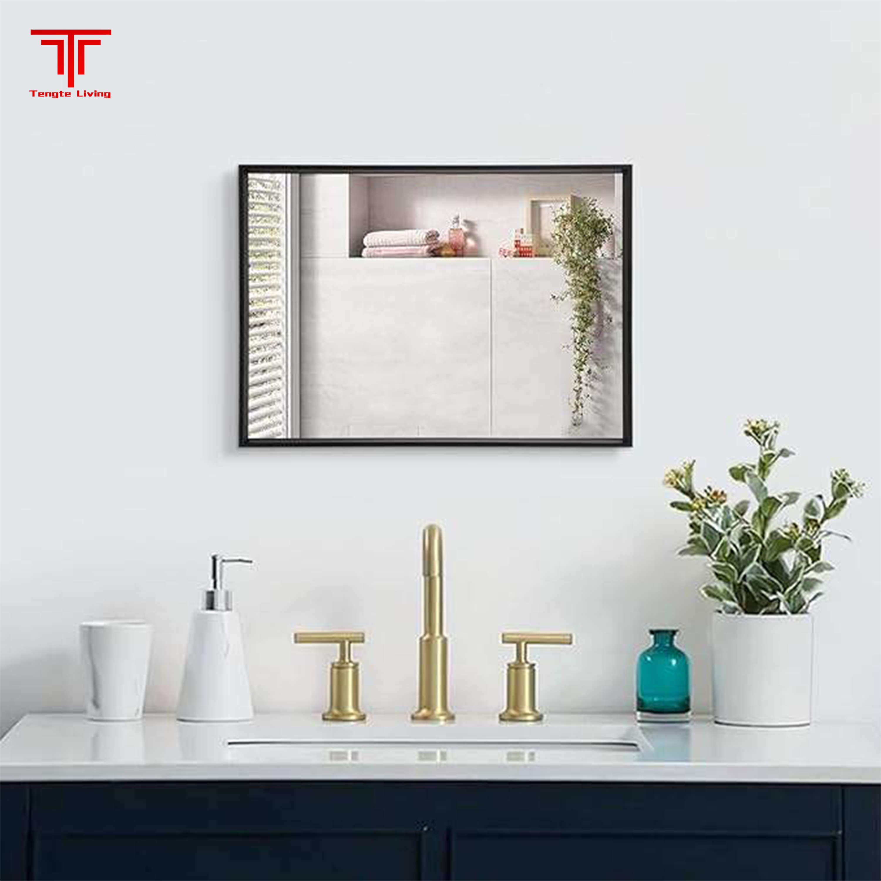Iron Frame Square Wall Mirror