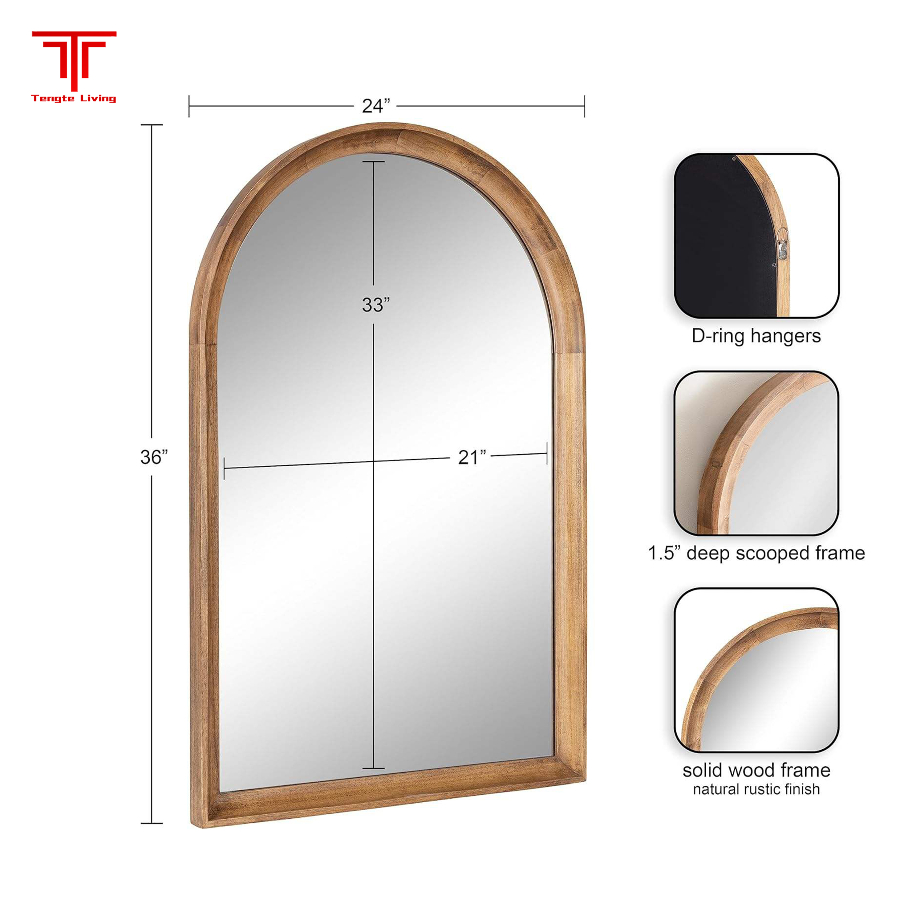 Customized Wood Frame Bathroom Mirror