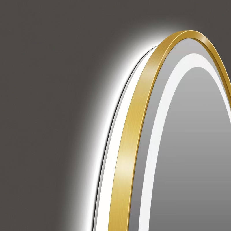 brass led mirror