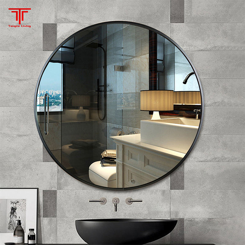 mirror black frame bathroom