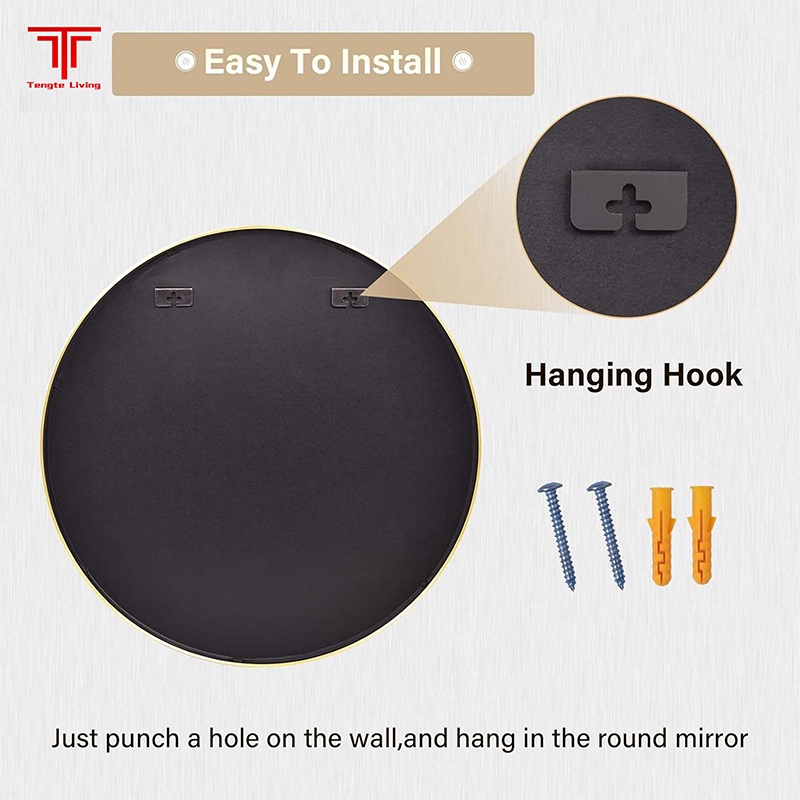 black round mirror bathroom