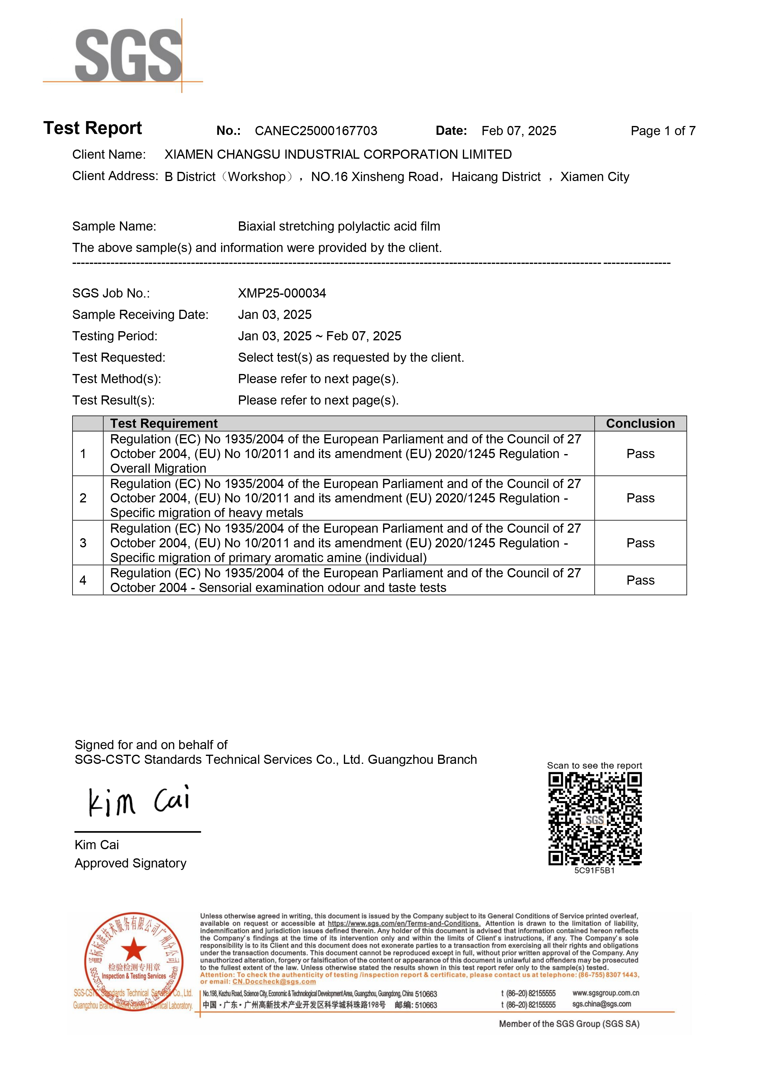 BOPLA Film EU Food Contact Compliance