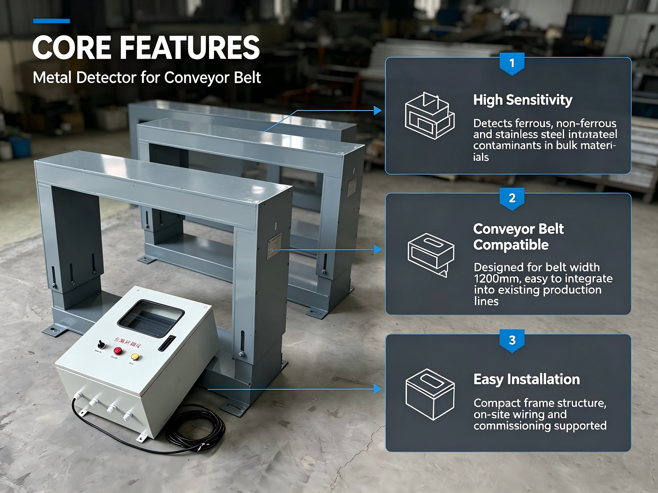 Metal Detector for Conveyor Belt Systems Metal Detector for Conveyor Belt Systems