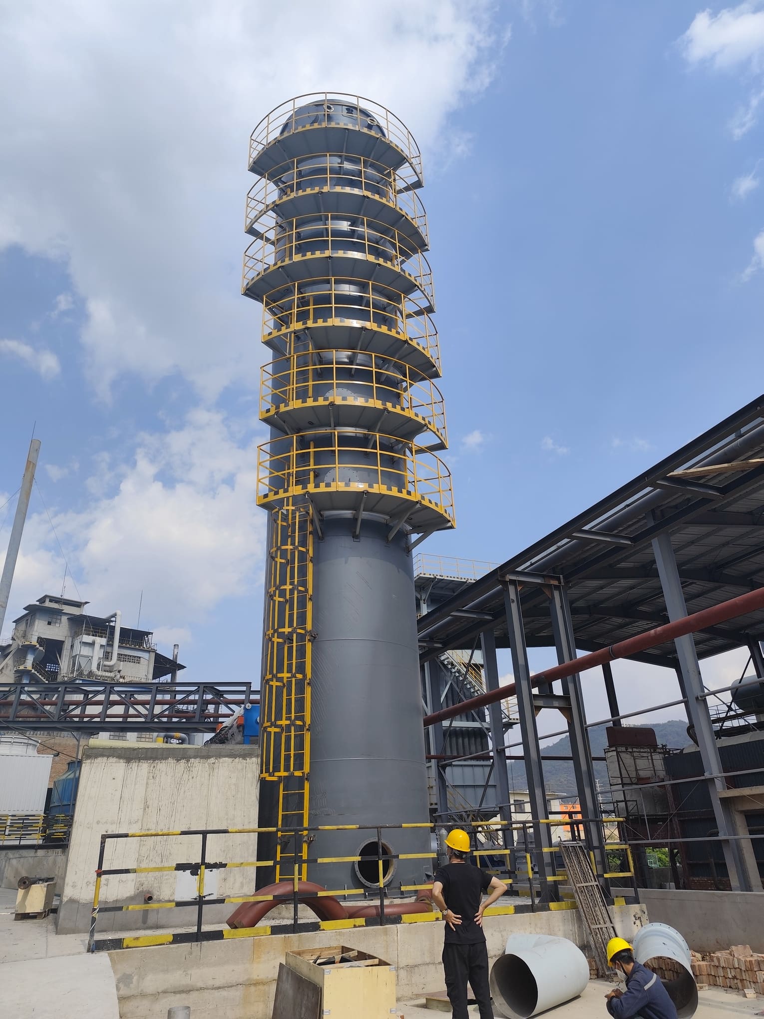 dual alkali flue gas desulfurization tower