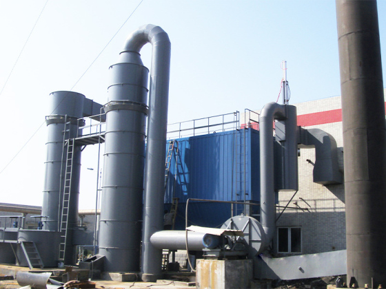 Twin tower water film desulfurization tower
