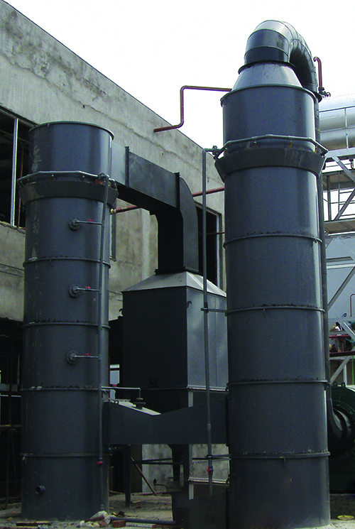 split modular water film desulfurization tower
