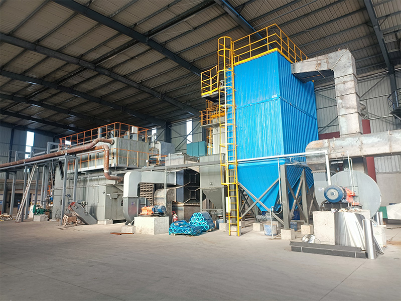 Sistem gabungan siklon multi-tabung + penghapus debu kantung