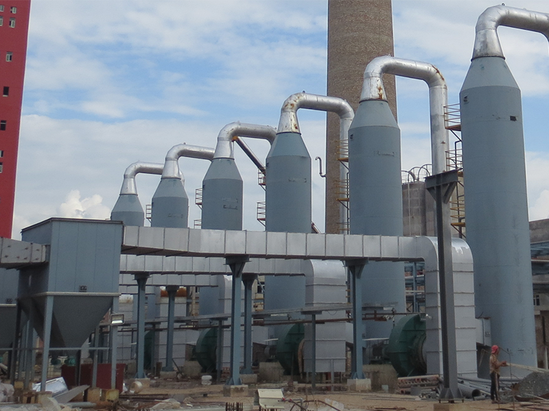 Multi-tube dust collector + Water film desulfurization tower combined system
