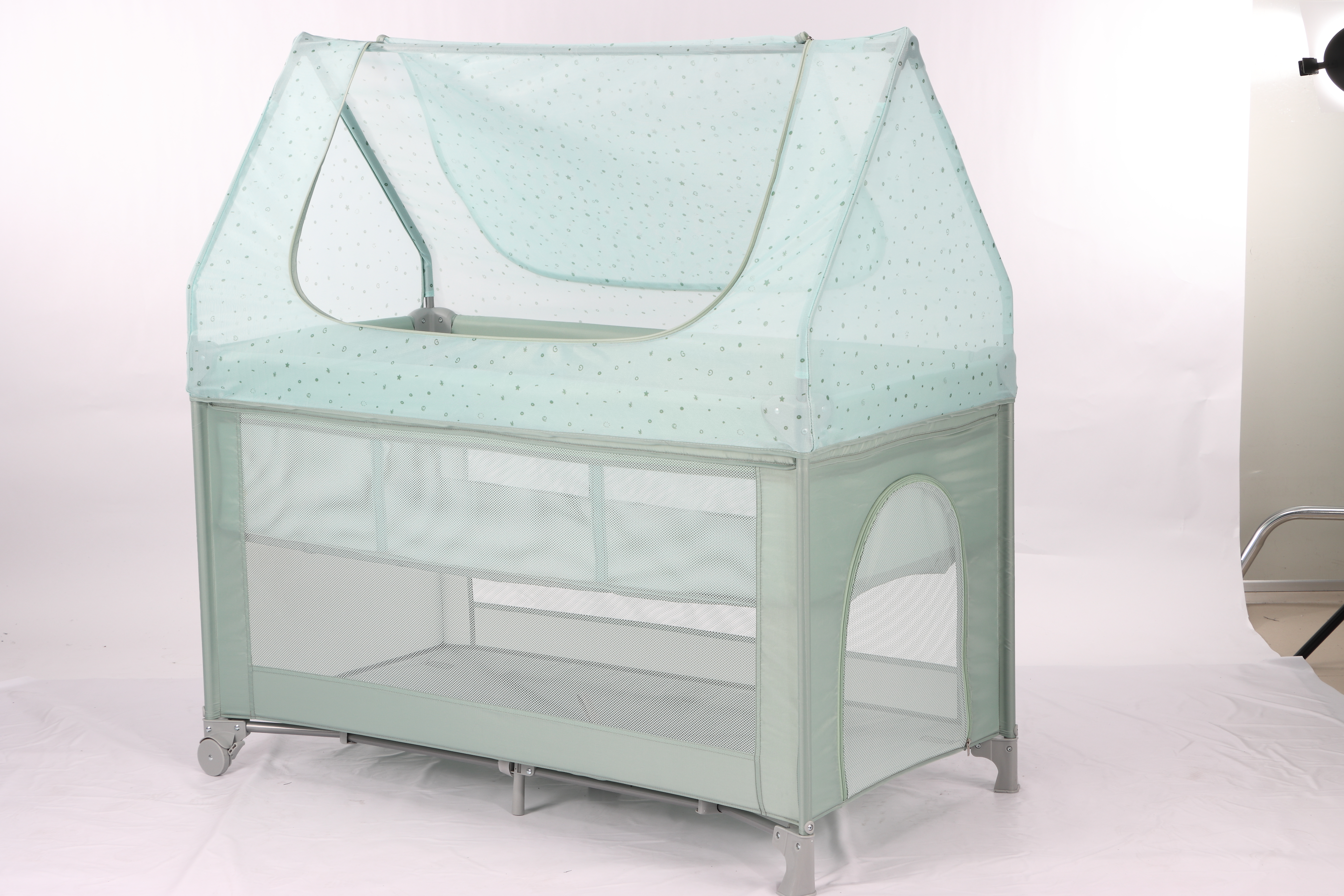 factory customization baby playpen with roof mosquito net