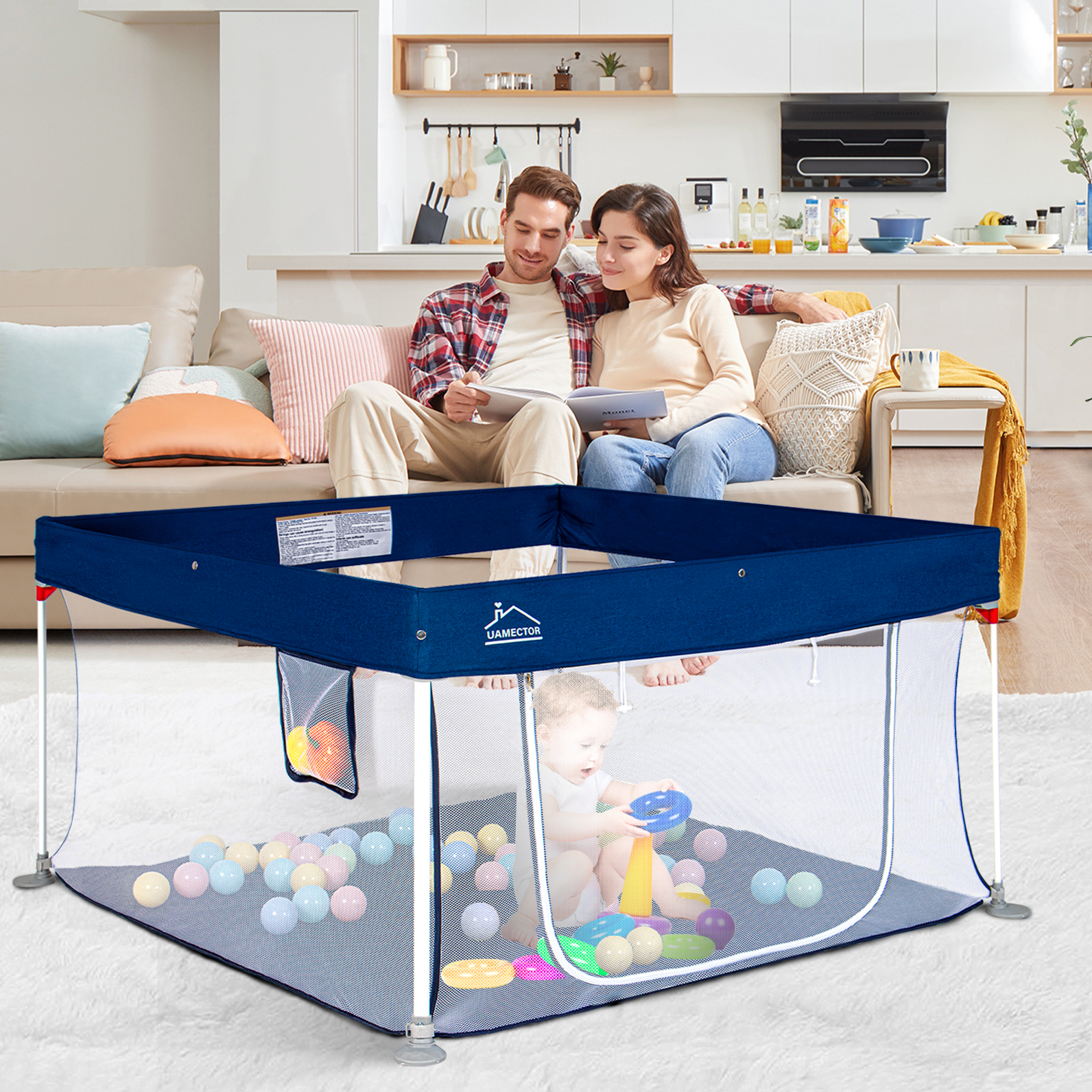 Foldable Baby Playpen Playard for Babies and Toddlers Portable Safety Baby Fence Lightweight No Installation