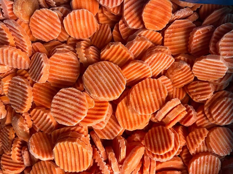 frozen carrot ripple slices manufacturer | frozen carrot chunk wholesale
