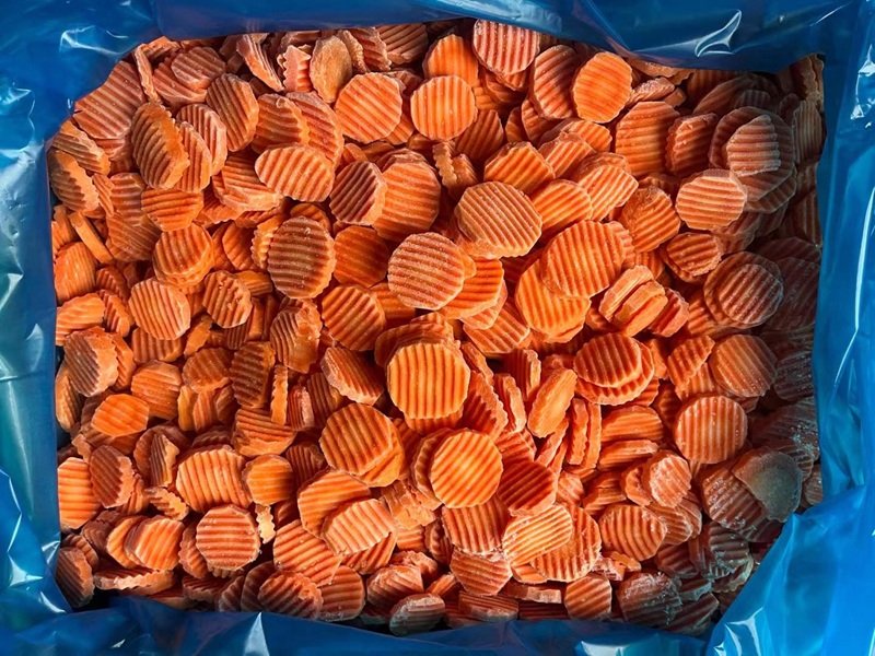 frozen carrot ripple slices manufacturer | frozen carrot chunk wholesale