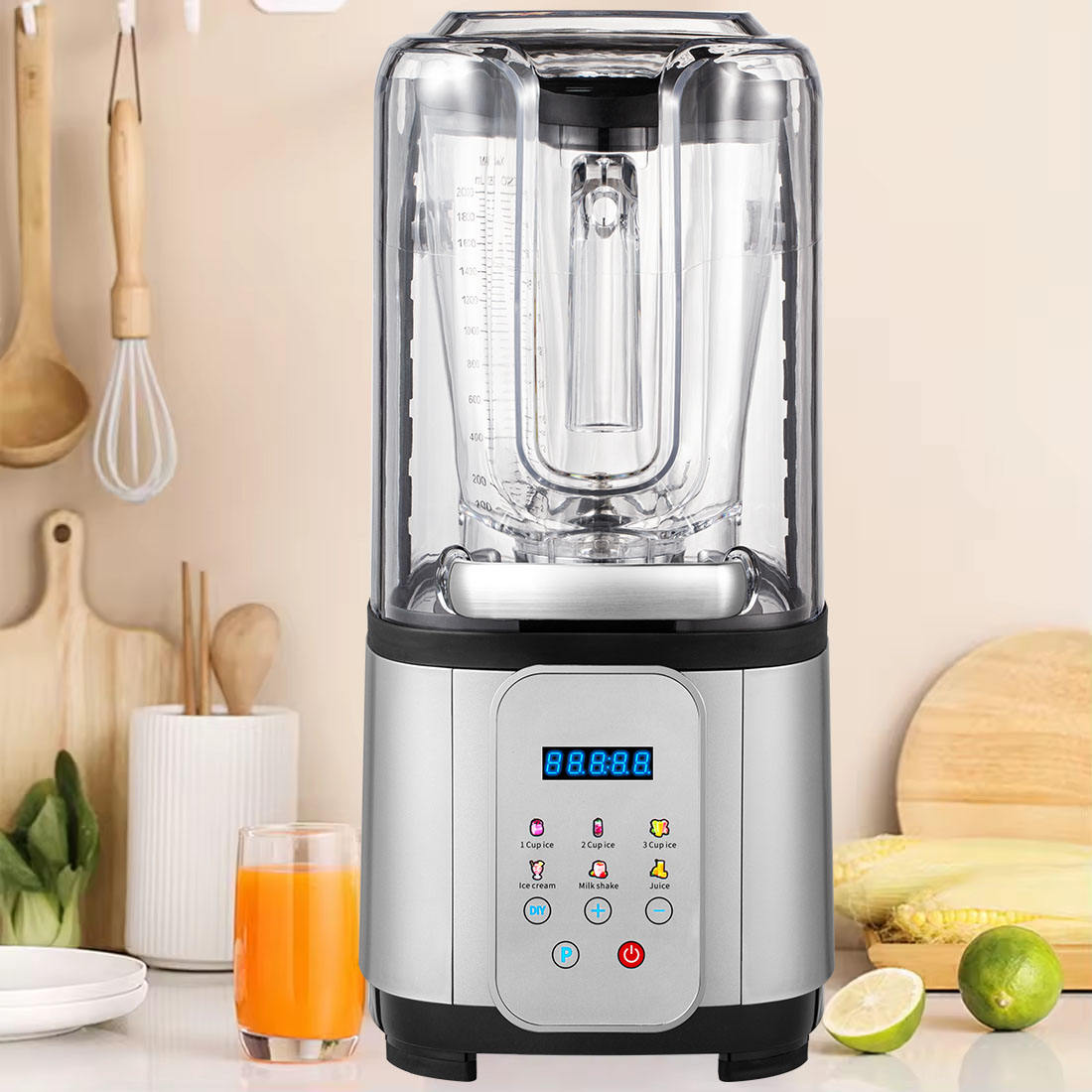 Kitchen Food Processor Blender With Soundproof Lid