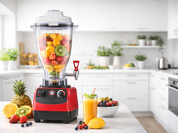 Large-capacity commercial blender with faucet