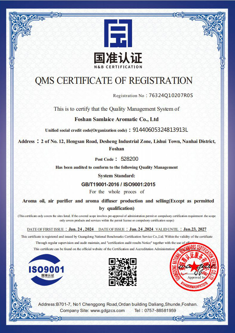 QMS CERTIFICATE OF REGISTRATION