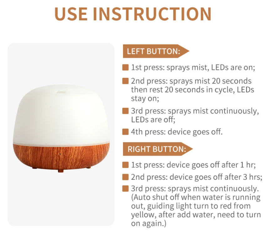 Wood Color Base Aroma Diffuser