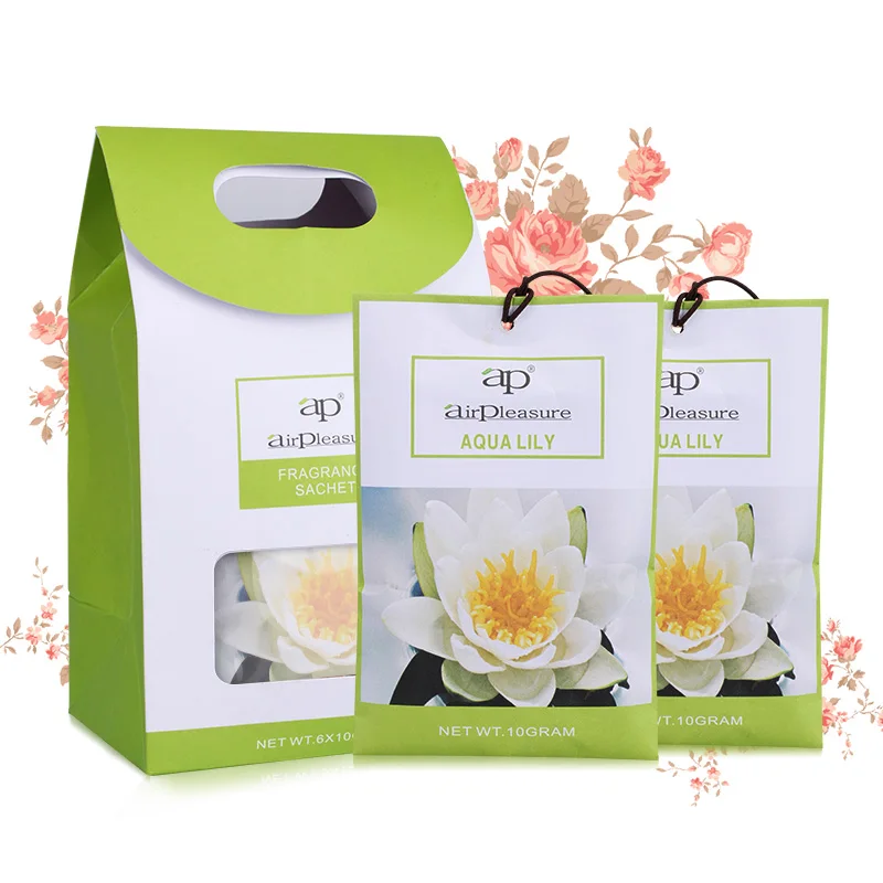 Wholesale 10g Aroma Shangrila Clean air Lemon Scented Wardrobe Drawer Perfume Sachet Bag Scented Sachets Set